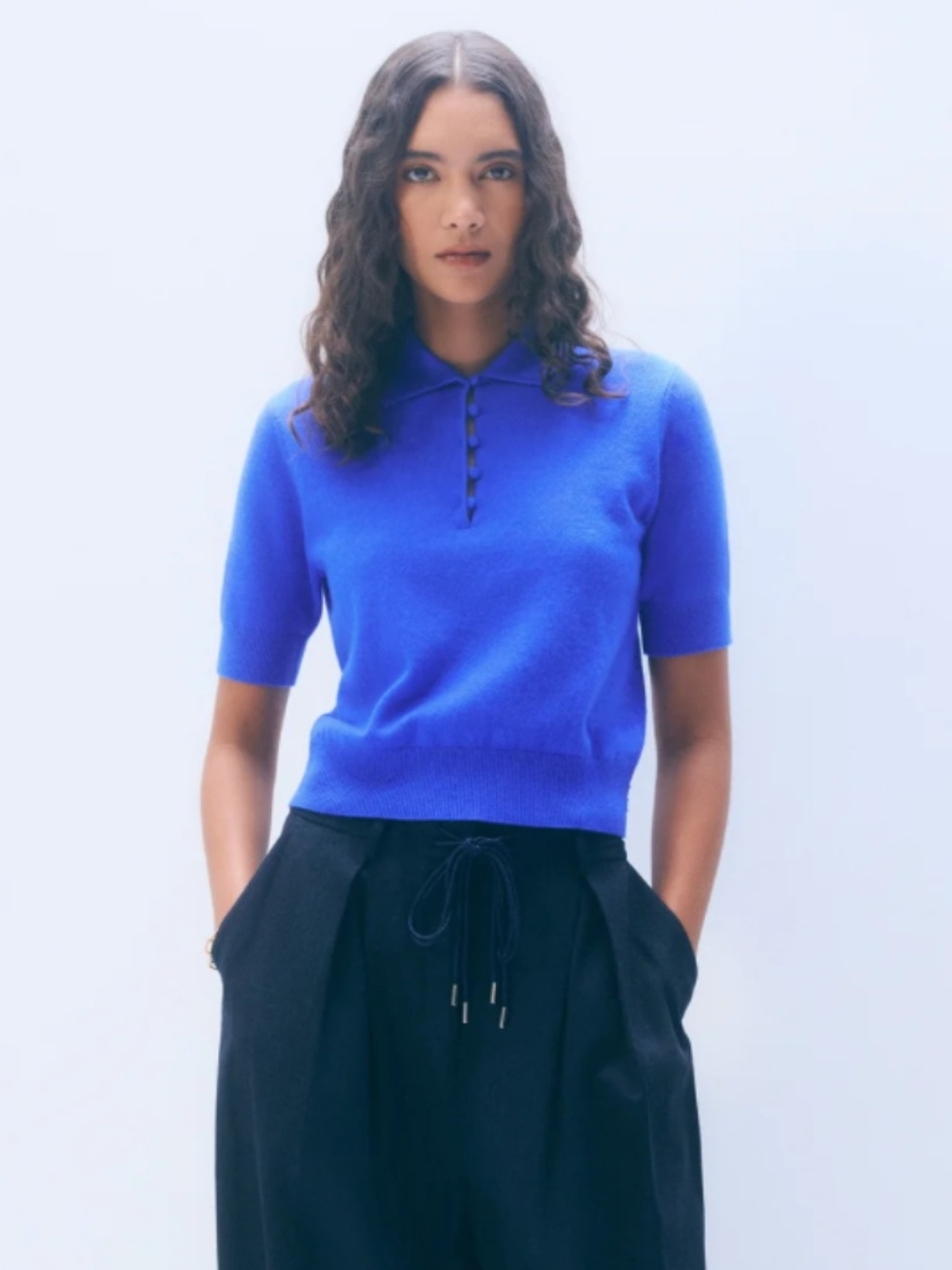 White + Warren Cashmere Button Polo